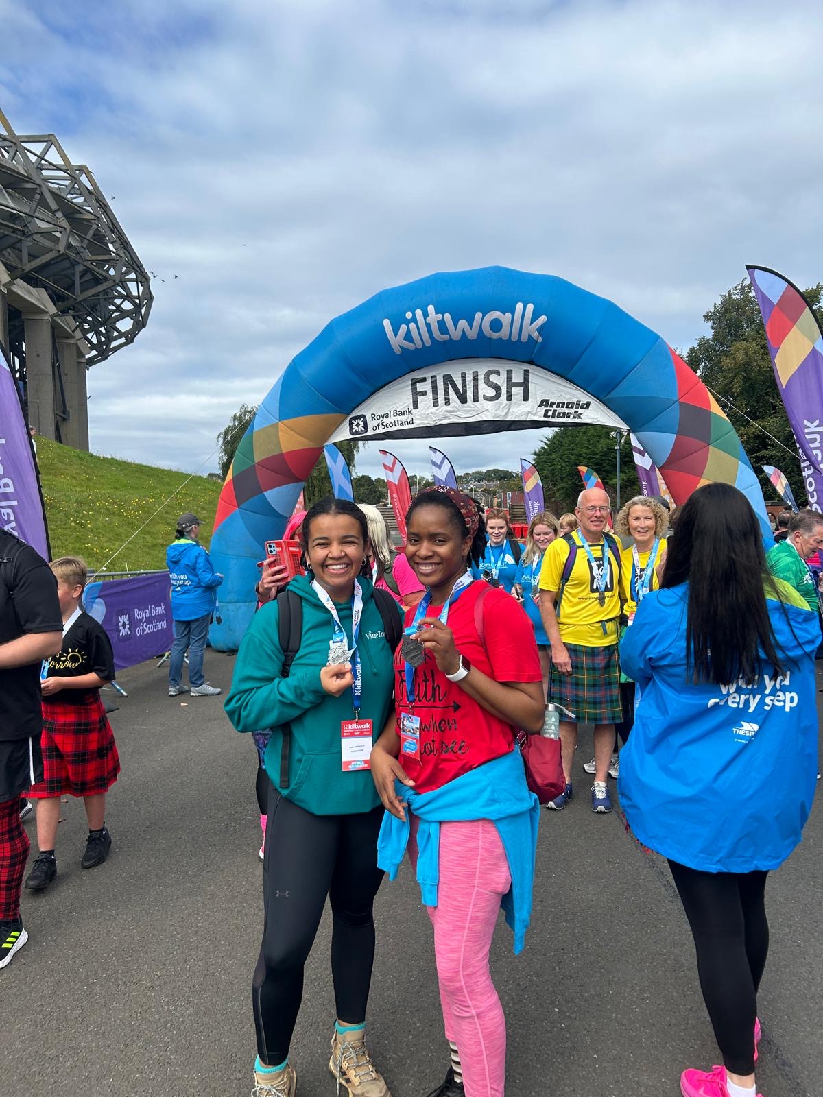 Congratulations to Katie and Viv! 11 Mile Kilt Walk Complete! 